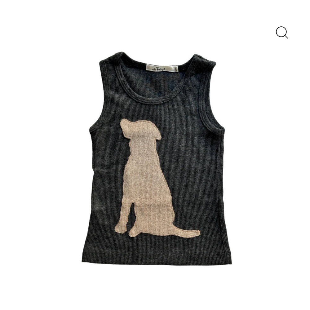Kids Sleeveless Top with Dog Design by Oh Baby!
